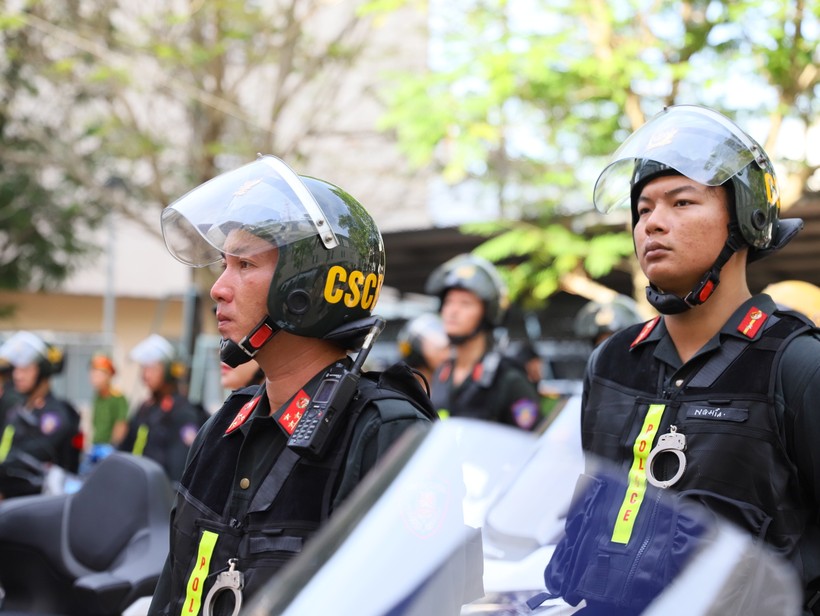 Lực lượng Cảnh sát cơ động trong lễ ra quân của Công an TPHCM, ngày 15/12. (Ảnh: Chuyên đề Công an TPHCM)