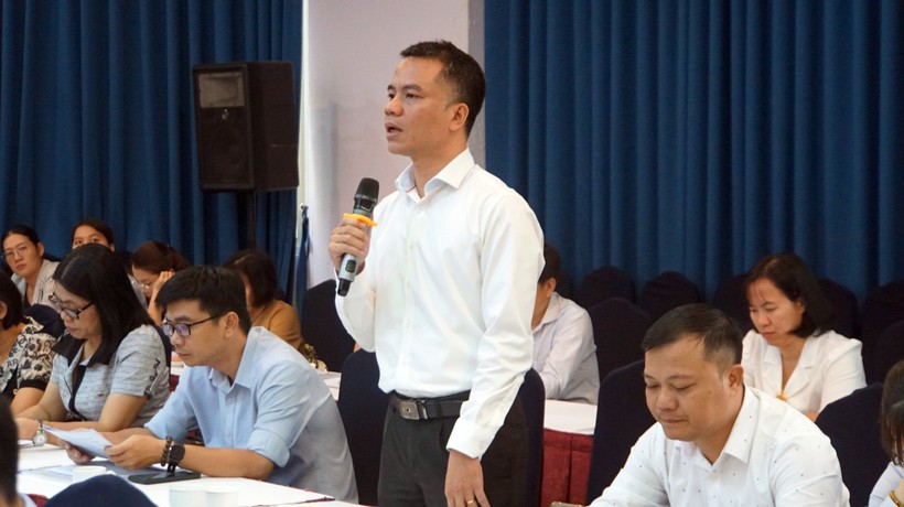 ThS Nguyễn Hải Ninh, Phó Hiệu trưởng Trường Đại học Hoa Sen góp ý xây dựng Luật Nhà giáo. Ảnh: Mạnh Tùng