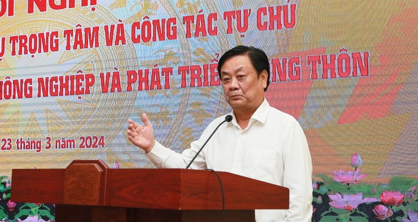 Bộ trưởng Bộ Nông nghiệp và Phát triển Nông thôn Lê Minh Hoan phát biểu tại Hội nghị. Ảnh: Phúc Minh