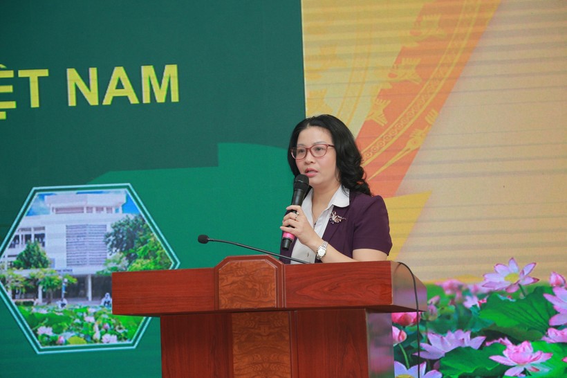 GS.TS Nguyễn Thị Lan, Giám đốc Học viện Nông nghiệp Việt Nam phát biểu tại Hội nghị. Ảnh: Phúc Minh