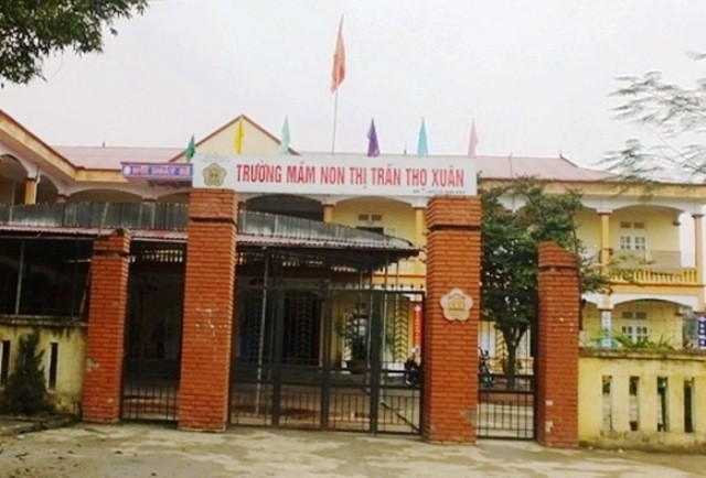 Trường Mầm non thị trấn Thọ Xuân (Thanh Hóa)- nơi xảy ra vụ việc.