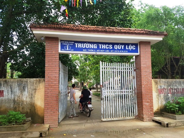 Trường THCS Quý Lộc (Yên Định)- nơi xảy ra vụ việc.