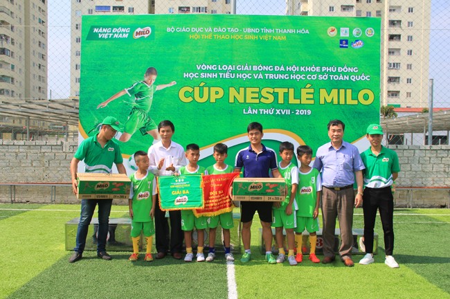 Đội bóng khối Tiểu học Thanh Hóa xếp vị trí đồng hạng Ba tại giải.