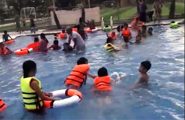 Bể bơi nhân tạo ở xã Thọ Vực (Triệu Sơn, Thanh Hóa)- nơi cháu bé bị đuối nước thương tâm.