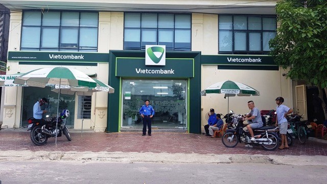 Chi nhánh ngân hàng Vietcombank Tĩnh Gia (Thanh Hóa) - nơi xảy ra vụ việc.