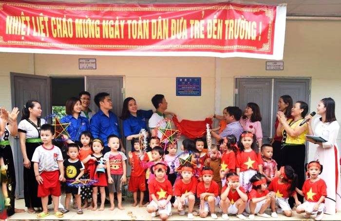 Dự án "Vì trẻ em vùng cao" bàn giao công trình lớp học cho điểm trường Thạch Lỗi - Trường Mầm non Thạch Tân (Thạch Thành, Thanh Hóa) vào ngày 10/9/2019.
