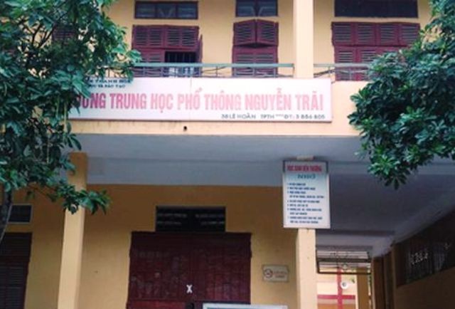 Trường THPT Nguyễn Trãi, TP.Thanh Hóa- nơi em Tr.H.A. theo học.