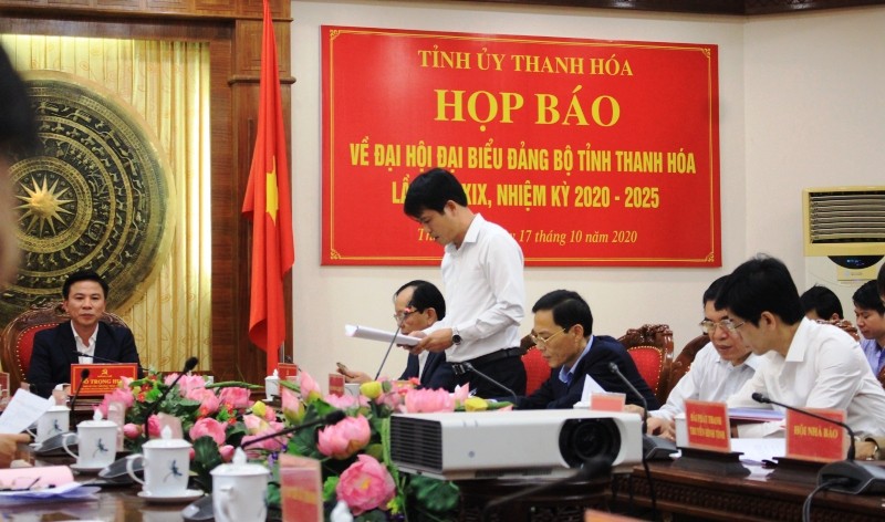 Tỉnh ủy Thanh Hóa tổ chức họp báo chuẩn bị kỳ Đại hội Đảng bộ tỉnh lần thứ XIX (nhiệm kỳ 2020-2025)