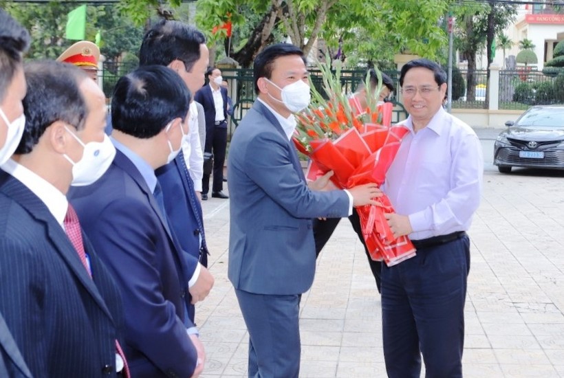 Thủ tướng Chính phủ Phạm Minh Chính về thăm, làm việc tại Thanh Hóa. Ảnh: Minh Hiếu.