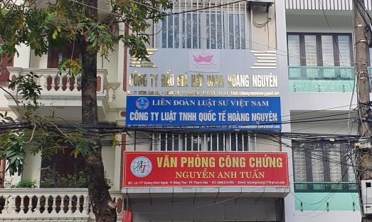 Trụ sở Công ty đấu giá hợp danh Hoàng Nguyên tại TP Thanh Hóa.