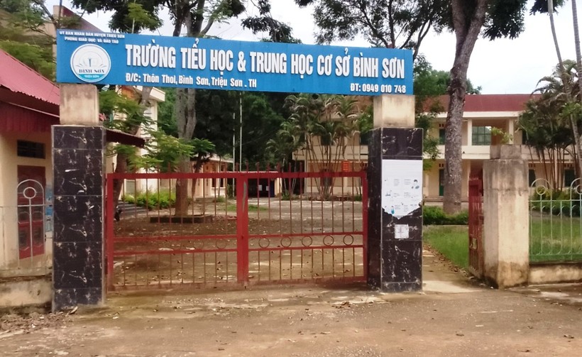 Trường TH&THCS Bình Sơn (Triệu Sơn, Thanh Hóa)- nơi xảy ra sự việc. (Ảnh: HĐ)