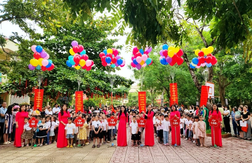 Khai giảng năm học mới 2023-2024 ở Trường Tiểu học Minh Khai 1, TP Thanh Hóa. Ảnh: TL.