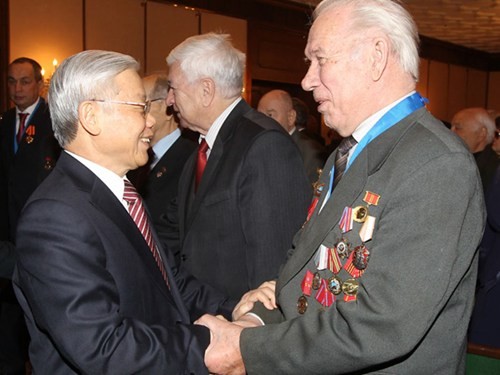Tổng Bí thư Nguyễn Phú Trọng tiếp Lãnh đạo Hội hữu nghị Nga - Việt  và đại diện các cựu binh Nga từng chiến đấu tại Việt Nam