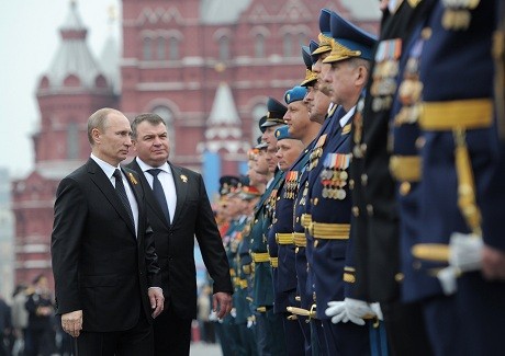 Tổng thống Putin tại lễ kỷ niệm ngày Chiến thắng phát-xít. Ảnh: RIA Novosti