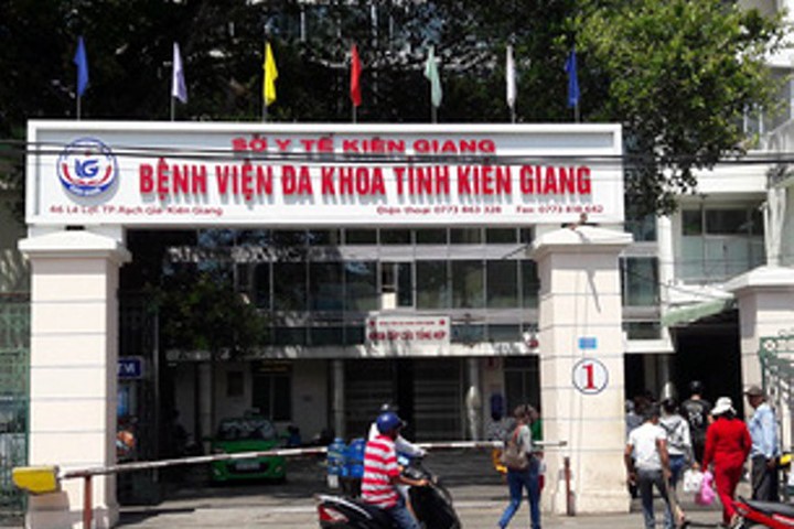 Bệnh viện Đa khoa tỉnh Kiên Giang, nơi xảy ra vụ việc.