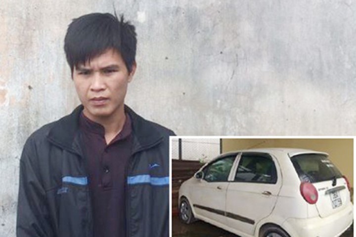 Đỗ Văn Định và chiếc xe dùng để đi trộm cắp tài sản