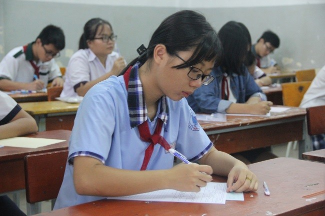 Học sinh tham gia kỳ thi tuyển sinh vào lớp 10 năm 2018.