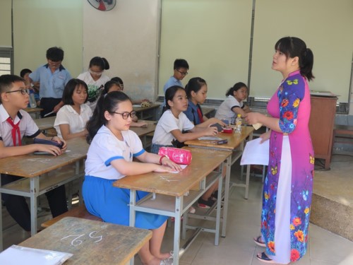 Học sinh tham dự khảo sát vào lớp 6 Trường Trần Đại Nghĩa.
