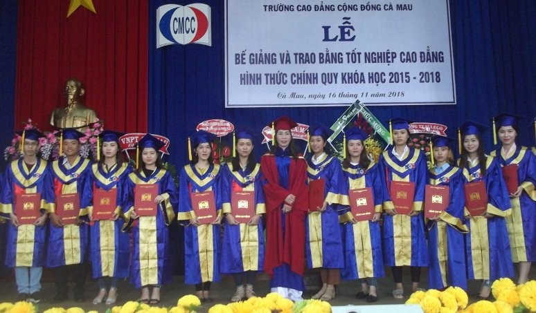 Sinh viên Trường Cao đẳng Cộng đồng Cà Mau nhận bằng tốt nghiệp