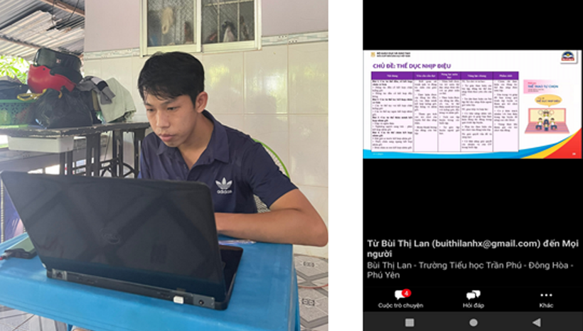Giáo viên tỉnh Đồng Tháp tham gia bồi dưỡng trực tuyến tại nhà.