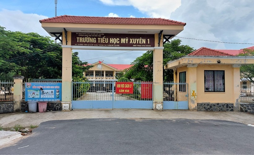 Một trường học tại huyện Mỹ Xuyên, Sóc Trăng được trưng dụng làm khu cách ly.