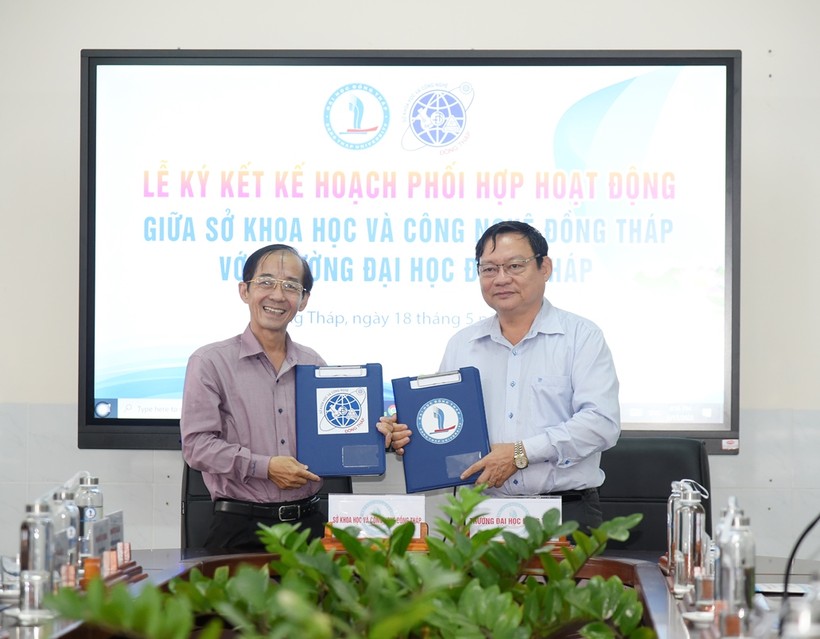 Trường ĐH Đồng Tháp kí kết kế hoạch phối hợp hoạt động khoa học và công nghệ với Sở KH&CN Đồng Tháp.