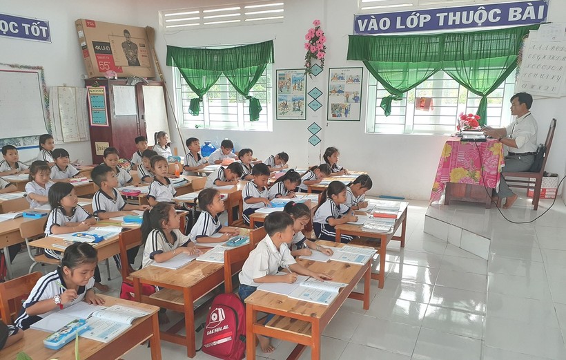 Một lớp tiểu học tại huyện Mỹ Tú (Sóc Trăng).