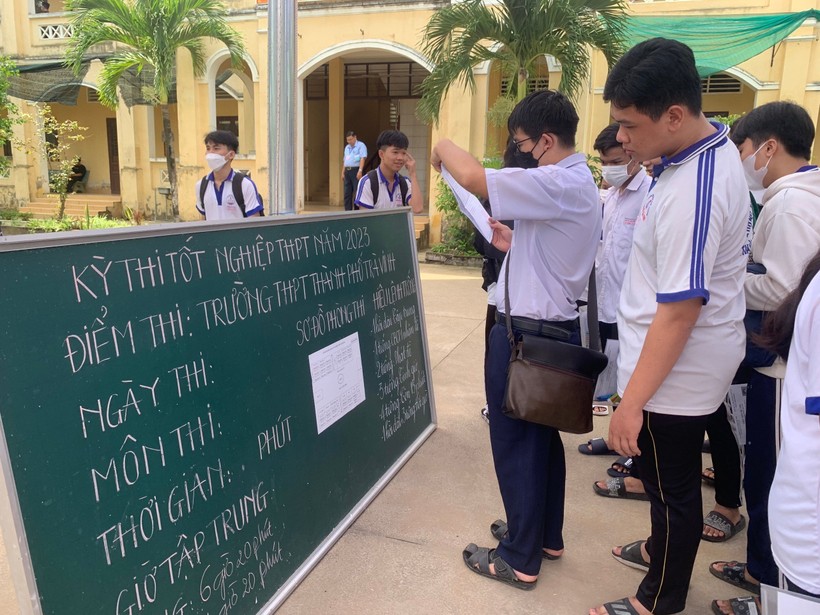Thí sinh tỉnh Trà Vinh trong kỳ thi tốt nghiệp THPT 2023.