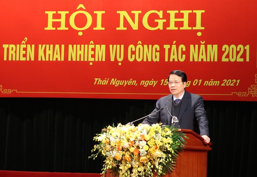 Ông Dương Văn Lượng, Phó Chủ tịch UBND tỉnh Thái Nguyên phát biểu tại chương trình.