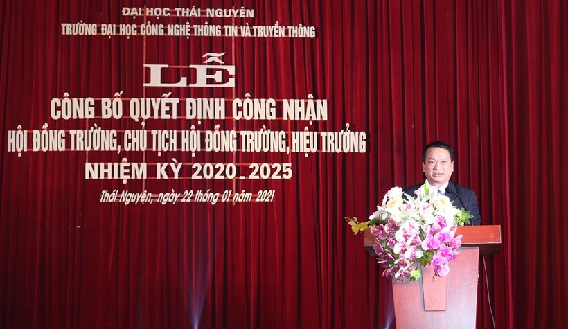 GS.TS Phạm Hồng Quang, Giám đốc ĐH Thái Nguyên phát biểu tại chương trình 
