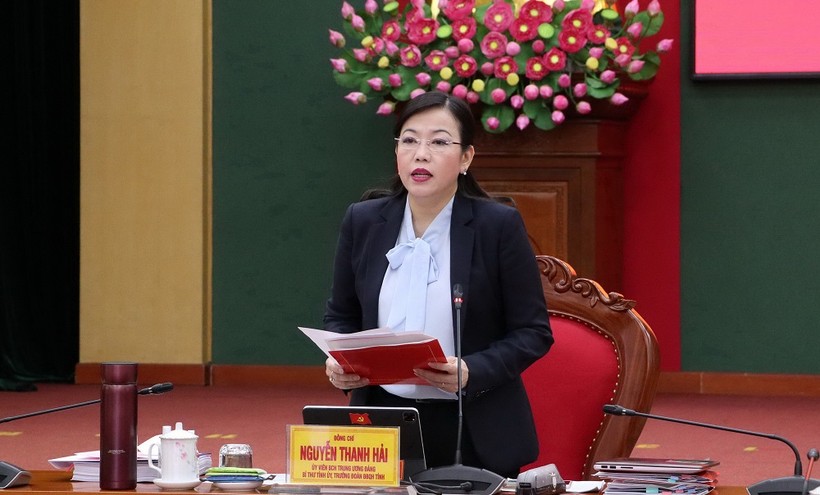 Bí thư Tỉnh ủy Nguyễn Thanh Hải phát biểu chỉ đạo tại hội nghị.