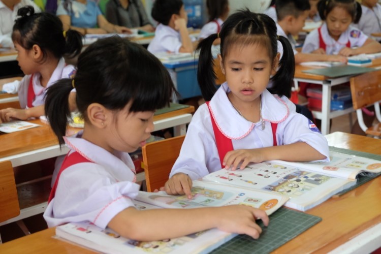 Học sinh Trường Tiểu học Đông La (Đông Hưng, Thái Bình) học Chương trình, SGK giáo dục phổ thông mới.