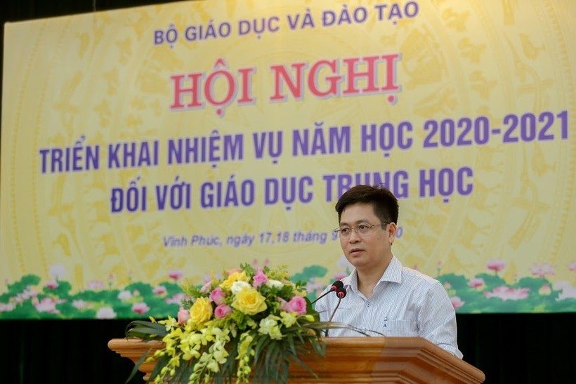 Ông Nguyễn Xuân Thành – Vụ trưởng Vụ Giáo dục Trung học – phát biểu tại hội nghị. Ảnh: Thế Đại