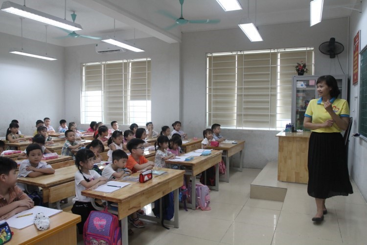 Học sinh Trường Tiểu học Mậu Lương (Hà Đông, Hà Nội).