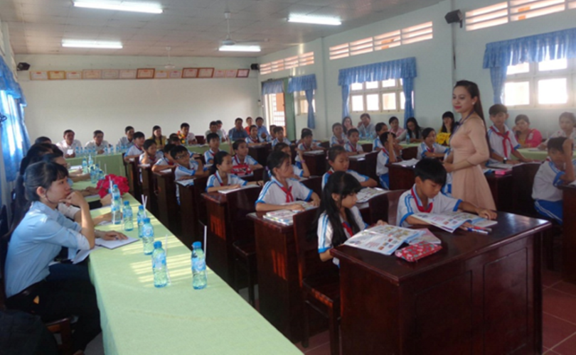 Tiết dạy minh họa của giáo viên Trường TH Phan Ngọc Hiển (huyện Đầm Dơi, Cà Mau) giúp học sinh tự học, tự nghiên cứu.