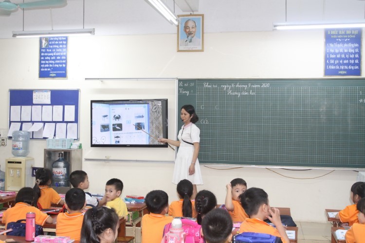 Học sinh Trường Tiểu học Lê Lợi (Hà Đông, Hà Nội) trong giờ học trải nghiệm.