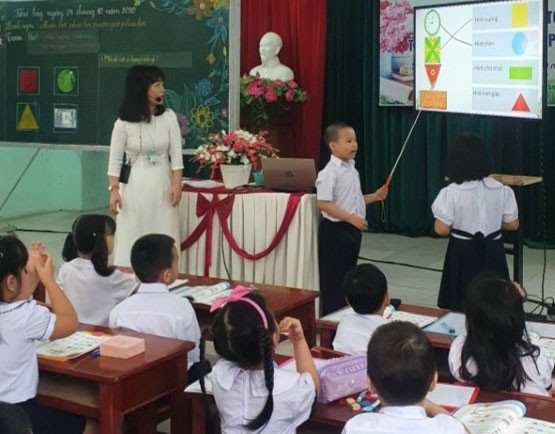 Giờ học Toán của HS lớp Một Trường Tiểu học Núi Thành (quận Hải Châu, TP Đà Nẵng). 