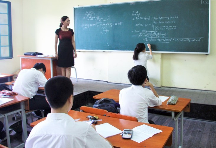 Một lớp học ở Trường THPT Chu Văn An Hà Nội. Ảnh: Nguyễn Lâm
