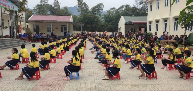 Giờ sinh hoạt ngoại khóa của Trường Tiểu học Thanh Xuân (Quan Hóa, Thanh Hóa) – trường đạt CQG năm 2020.