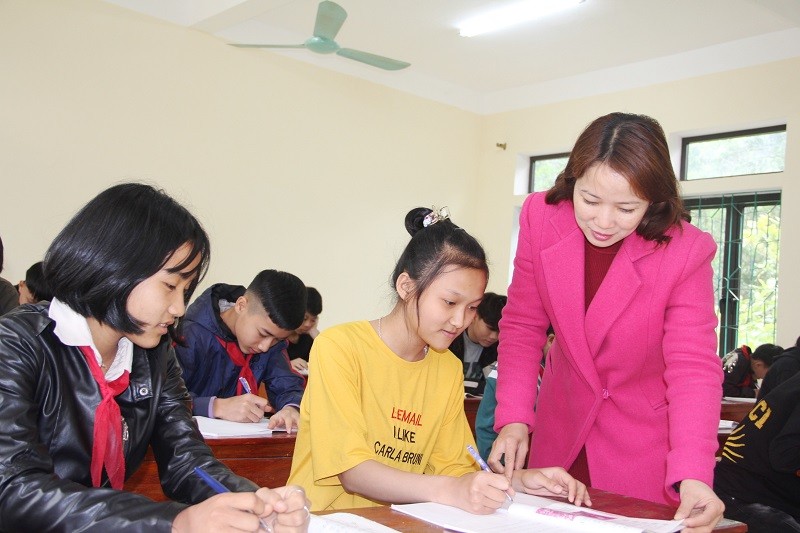 Các trường THCS tại huyện Hương Sơn tập trung ôn luyện thi cho học sinh khối lớp 9.