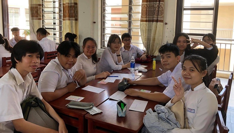 Học sinh Trường THPT Trần Phú (Đà Nẵng) học nhóm theo sơ đồ tư duy.                                                                                                                                                                                  Ảnh: TG