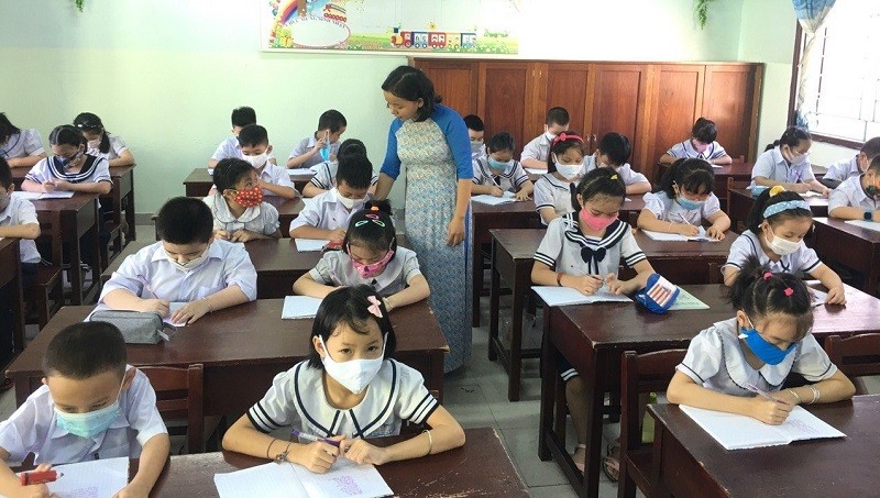 Giờ học của HS lớp Một Trường Tiểu học Lê Lai (quận Hải Châu, Đà Nẵng).