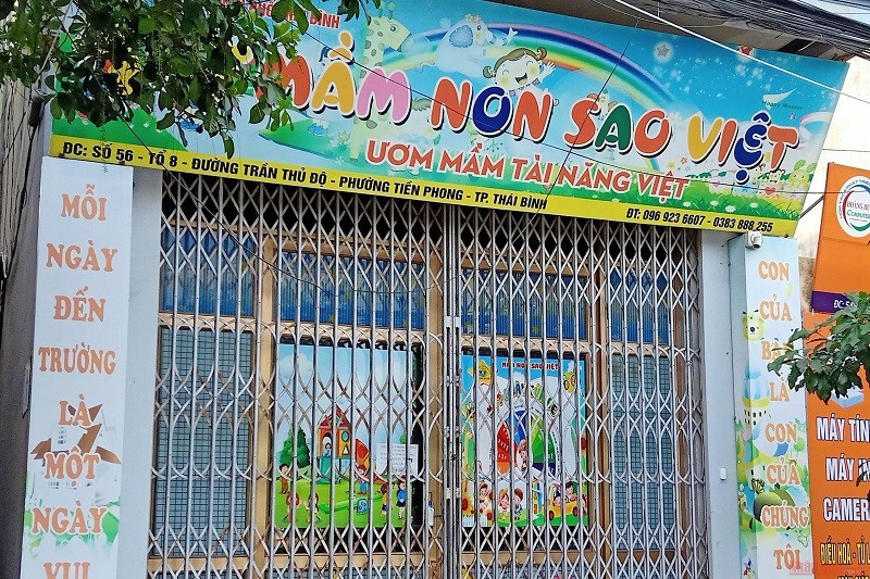 Cơ sở mầm non tư thục tại tỉnh Thái Bình bị dừng hoạt động vì có dấu hiệu bạo hành trẻ em.