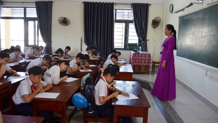  Một tiết học của HS Trường THCS Chu Văn An (quận Thanh Khê, TP Đà Nẵng). 