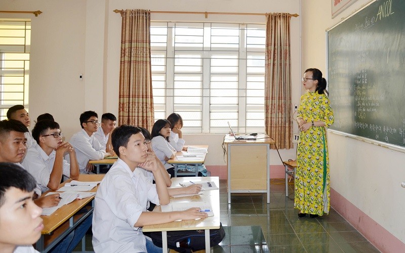 Giờ học của Trung tâm Giáo dục thường xuyên Quảng Ninh (ảnh chụp trước 29/4/2021).