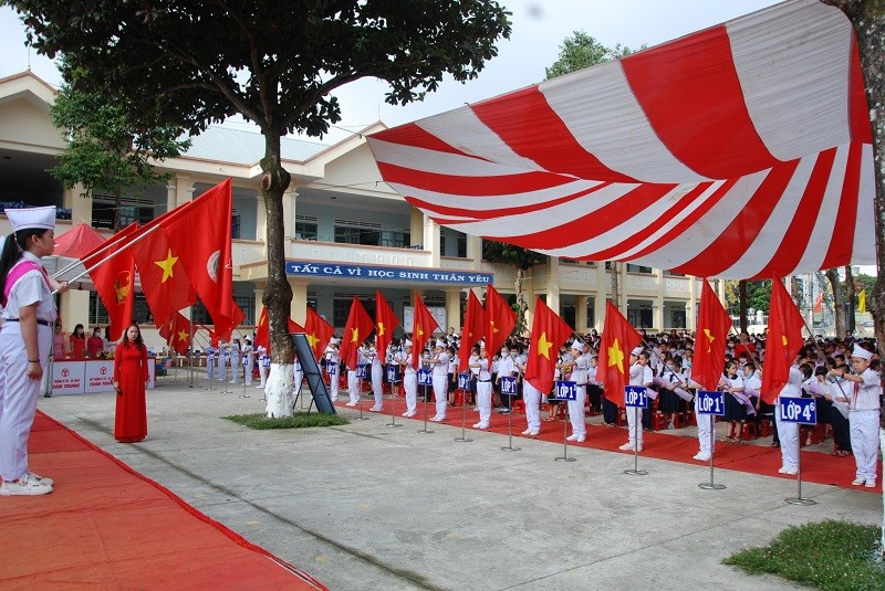 Học sinh Gia Lai trong buổi lễ khai giảng năm học 2020 - 2021.