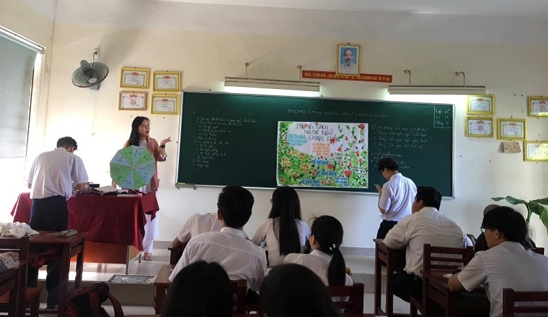 Một giờ học Ngữ văn của học sinh Trường THPT Trần Phú (Đà Nẵng). Ảnh do nhà trường cung cấp