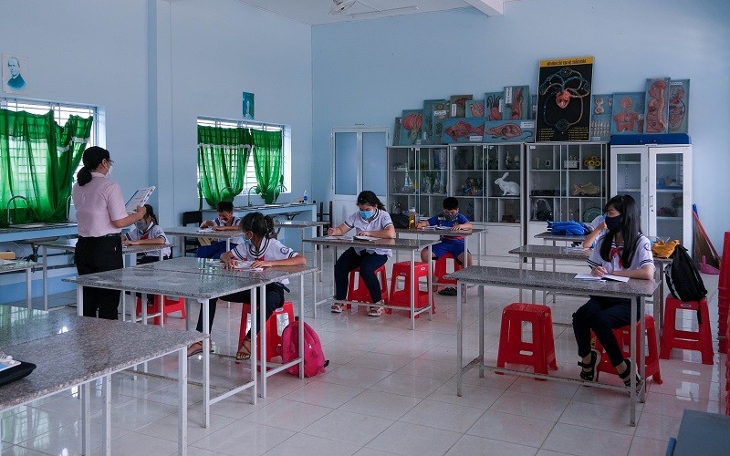 Học sinh TP Cần Thơ không có điều kiện học trực tuyến được nhà trường hỗ trợ học tại trường.