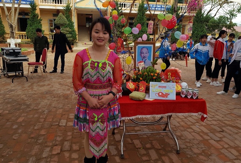 Trường Phổ thông Dân tộc Nội trú THPT huyện Nậm Pồ (Điện Biên) tổ chức vui Xuân, đón Tết cho giáo viên và học sinh năm 2020. Ảnh: NVCC