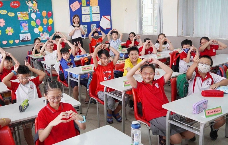 Học sinh Trường Tiểu học Lê Quý Đôn, Hà Nội trong giờ học.